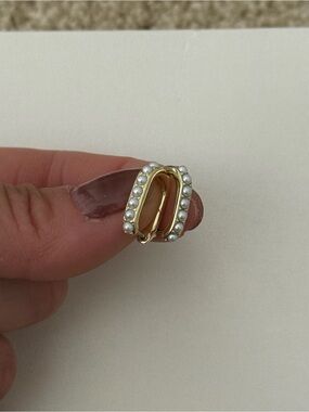 Ana Luisa Gold Pearls Hoop Earrings Gold Plated over Sterling Silver